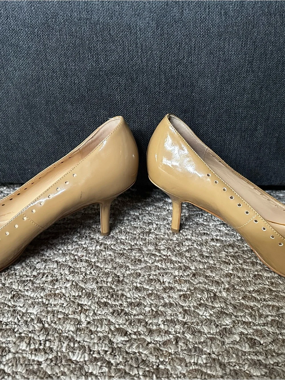 kate spade Tan Nude Patent Leather Round-Toe Pumps 10M